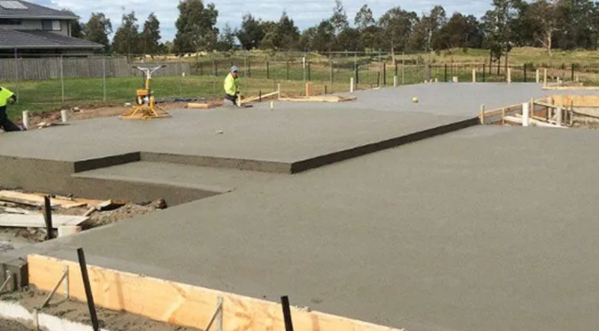Concrete house slabs installed by Falcon Concrete Services for durable residential foundations