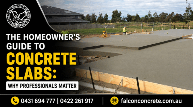 Residential concrete house slab construction by Falcon Concrete Services