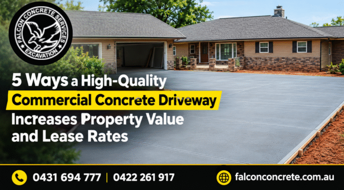 5 Ways a High-Quality Commercial Concrete Driveway Increases Property Value and Lease Rates